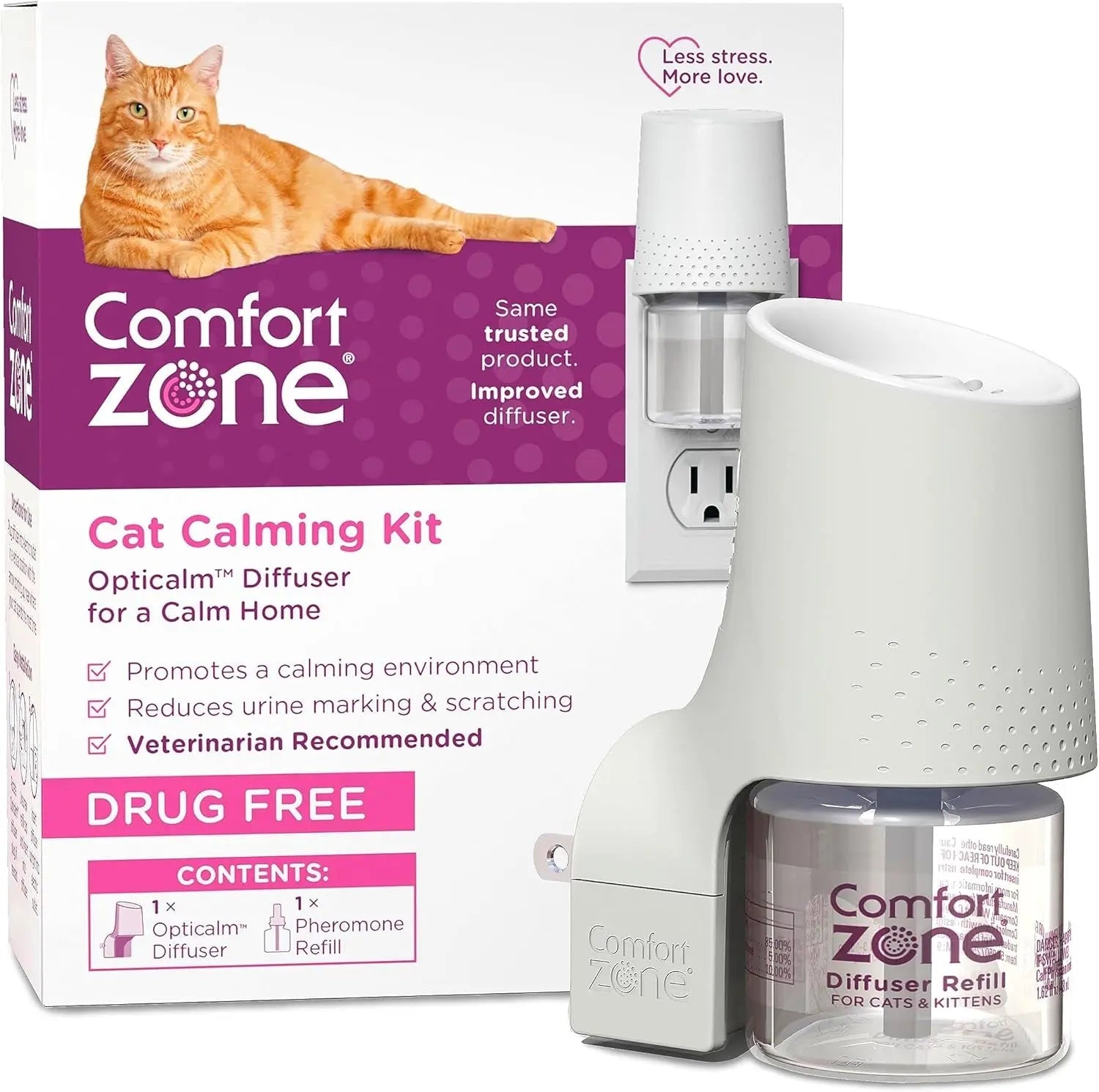 Cat Calming Diffuser Value Kit – 3 Plug-Ins & 6 Refills for Anxiety Relief